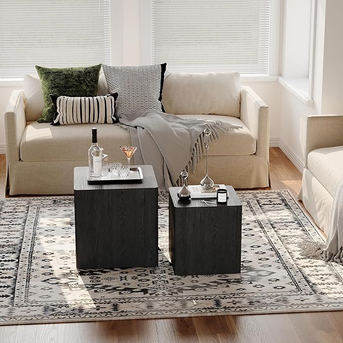 Nesting Coffee Table Set of 2, Modern Coffee Table and End Table Sets, Small - Image 7
