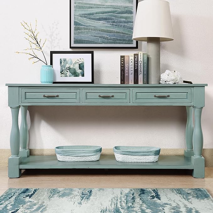 Knocbel Long Antique Entry Console Table - Image 6