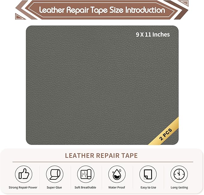 KING MOUNTAIN Leather Repair Patch, 2 Packs 9 x 11 Inches self Adhesive Leather - Image 4