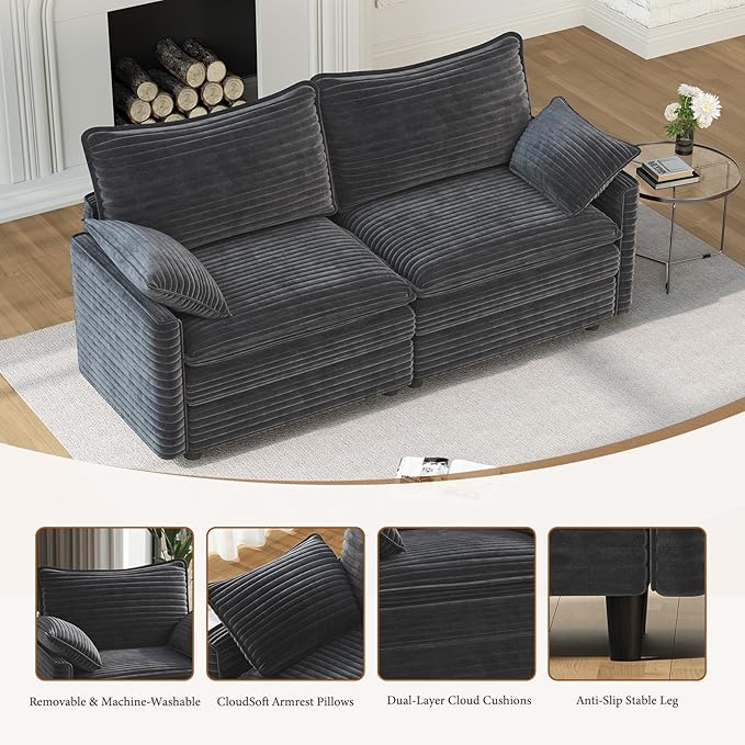 Vesgantti 74" Loveseat Sofa for Living Room, Comfy Cloud Couch Deep Seat - Image 5