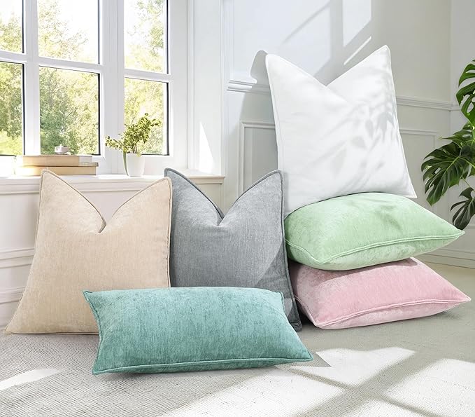 decorUhome Summer Couch Euro Sham Throw Pillow Covers 26x26 Set of 2, - Image 6