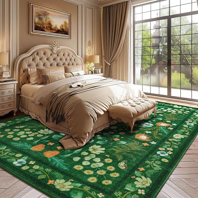 Area Rug for Living Room, Non-Slip Vintage Carpet for Home Office Nursery - Image 2