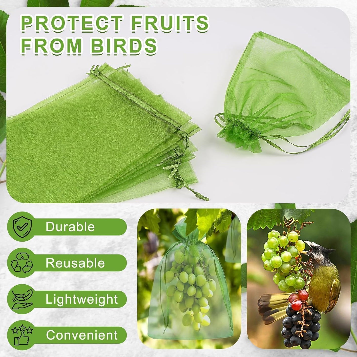 ANZNKU 50 Pack Assorted Organza Bags 6x9 Inch, Mesh Drawstring Bags, Mesh Bag for Gifts Large Organza Bag for Wedding Party Favor Christmas