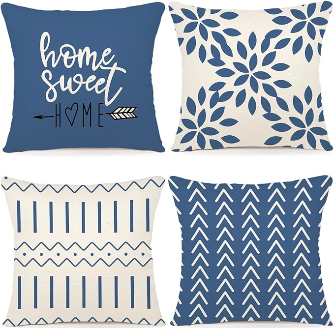 YCOLL Pillow Covers 16x16 Set of 4, Modern Sofa Throw Pillow Cover, Decorative by PillowCoversExpert