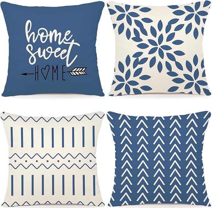 YCOLL Pillow Covers 22x22 Set of 4, Modern Sofa Throw Pillow Cover, Decorative by PillowCoversExpert