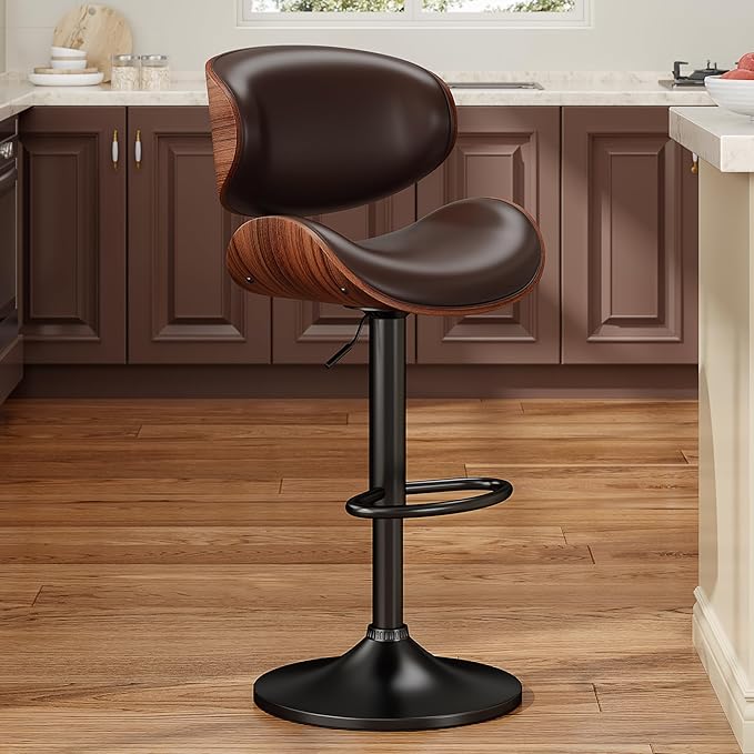 YaFiti Swivel Bar Stools for Kitchen Counter, Adjustable Bentwood Barstools by YaFiti