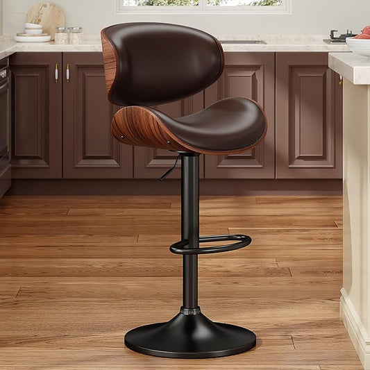 YaFiti Swivel Bar Stools for Kitchen Counter, Adjustable Bentwood Barstools by YaFiti