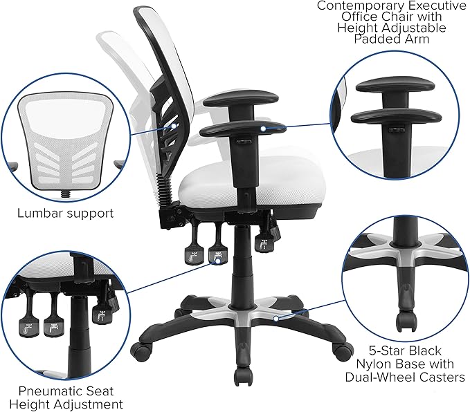 Flash Furniture Nicholas Mid-Back Swivel Office and Gaming Chair, Ergonomic - Image 4