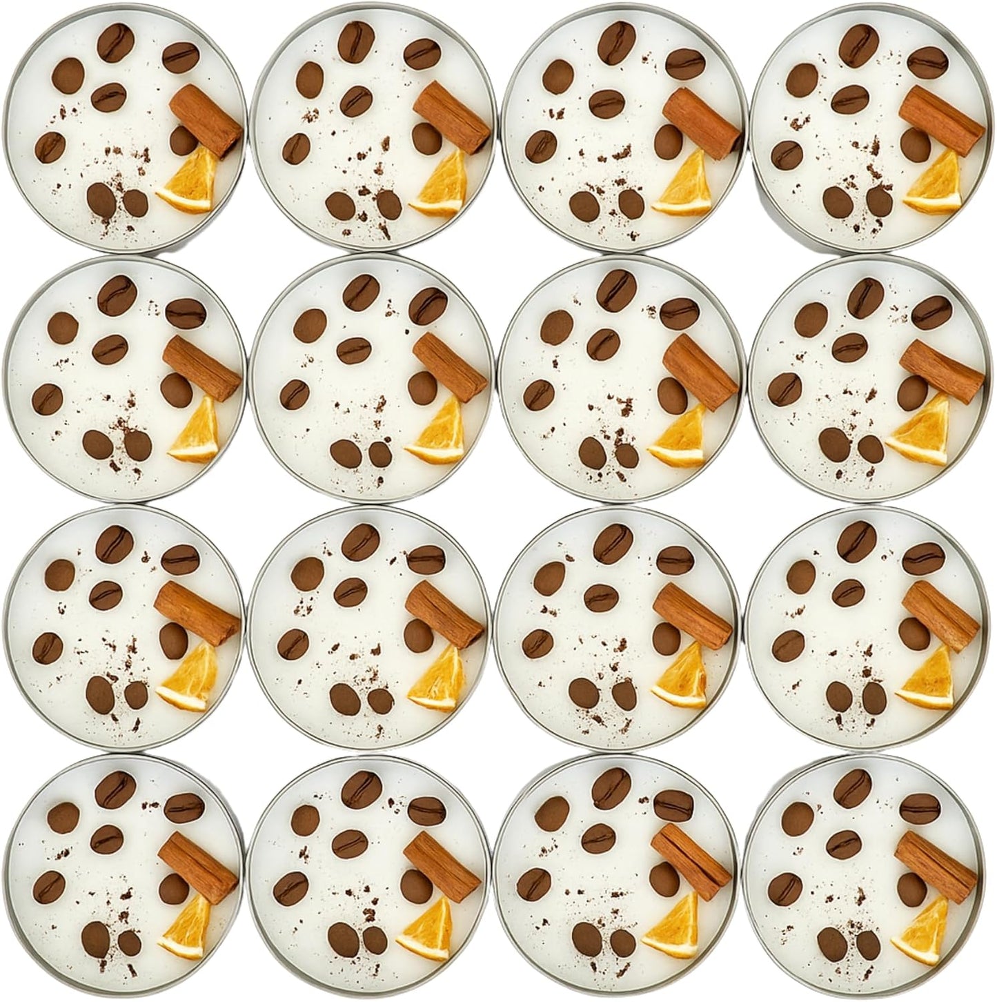 Coffee Scented Soy Wax Candle Favors with Hand-Placed Orange and Cinnamon Stick - Handmade Gift Set for Wedding Guest - Bridal Shower Baby Shower Birthday (80 Pieces)