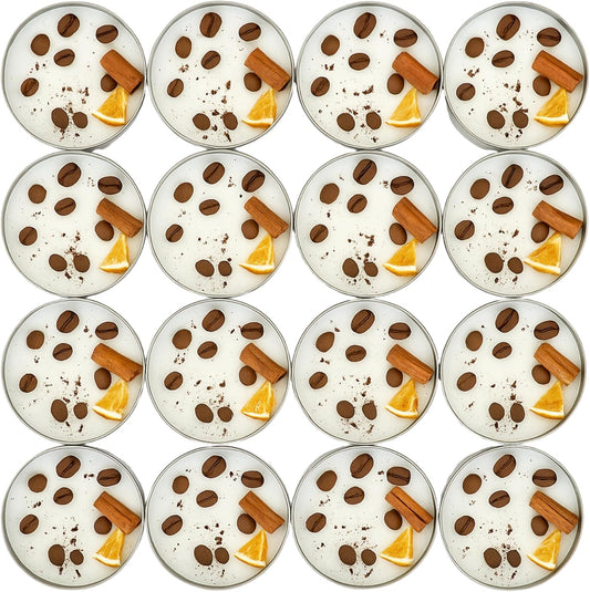 Coffee Scented Soy Wax Candle Favors with Hand-Placed Orange and Cinnamon Stick - Handmade Gift Set for Wedding Guest - Bridal Shower Baby Shower Birthday (100 Pieces)