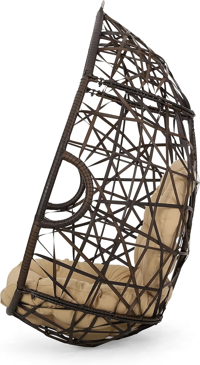 Christopher Knight Home Isaiah Indoor/Outdoor Wicker Tear Drop Hanging Chair - Image 9