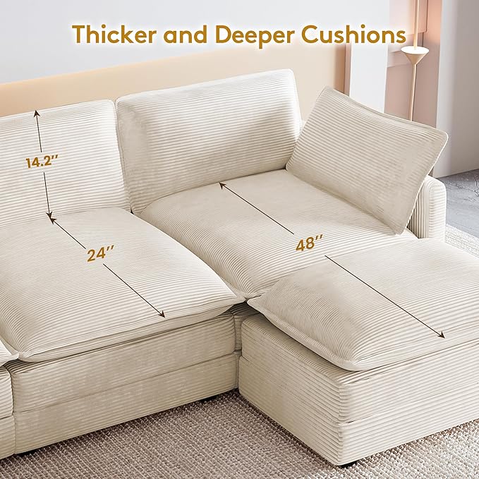 ROWHY 112'' Oversized Modular Sectional Cloud Couch - Image 6