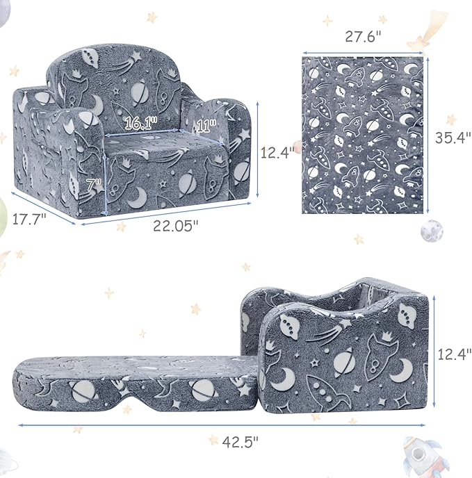 Airpanda Comfy Toddler Couch and Chair - Image 2
