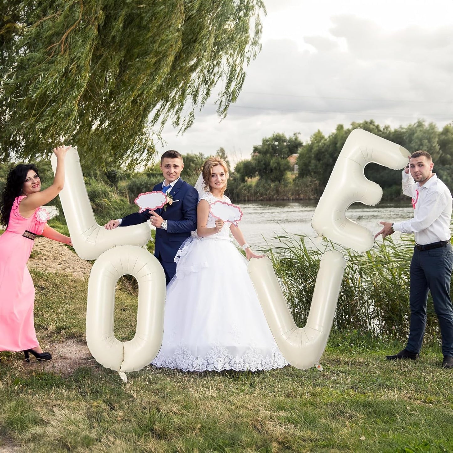 N Letter Balloons Cream, 40 Inch Alphabet Foil Word Balloon, Large Mylar Inflatable Beige Name Letters, Big Helium Custom White for Women Birthday Party Decoration Supplies