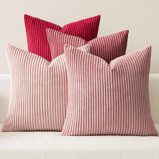 MIULEE Boho Farmhouse Throw Pillow Covers 18x18 Inch Set of 4 Romantic by MIULEE