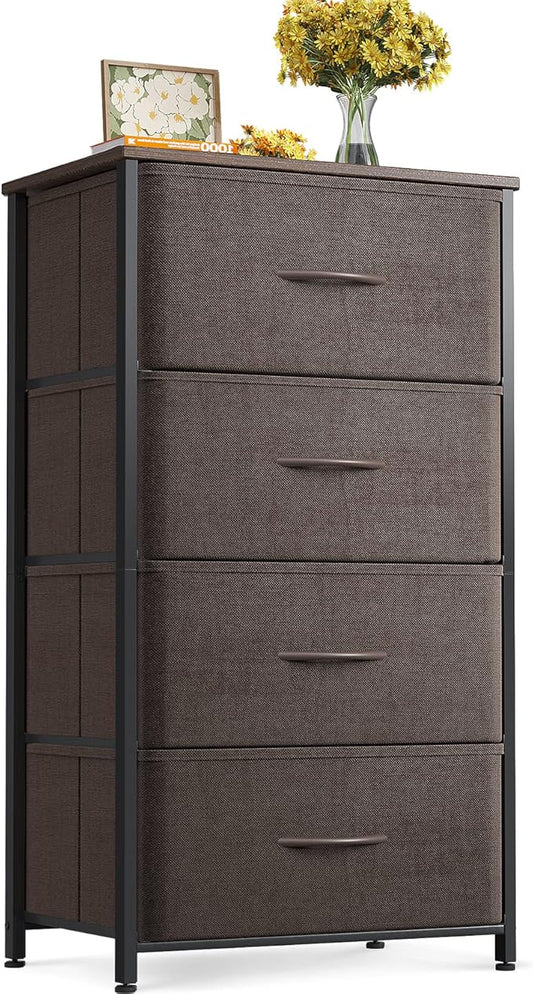 ODK Dresser for Bedroom with 4 Storage Drawers, Small Dresser Chest of Fabric by ODK