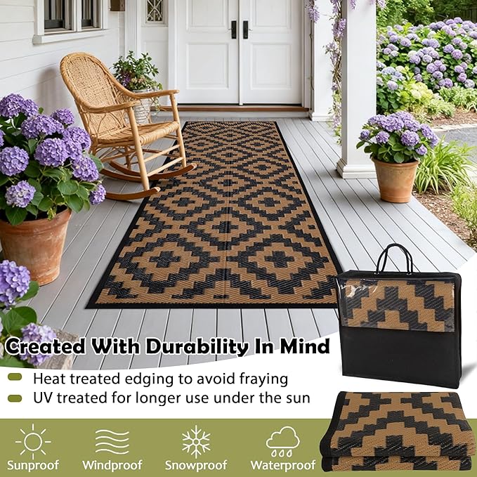 SAND MINE Reversible Mats, Plastic Straw Rug, Modern Area Rug, Large Floor Mat - Image 4