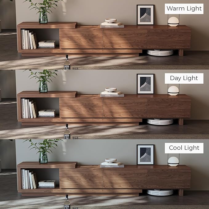 Extendable TV Stand for 65-100 Inches TVs – Walnut Entertainment Console - Image 9