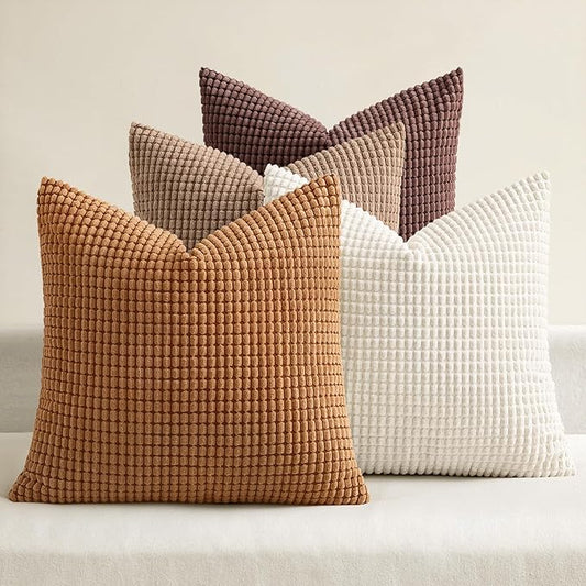 MIULEE Modern Farmhouse Decorative Lumbar Pillow Covers 20x20 Inch Set of 4 by MIULEE