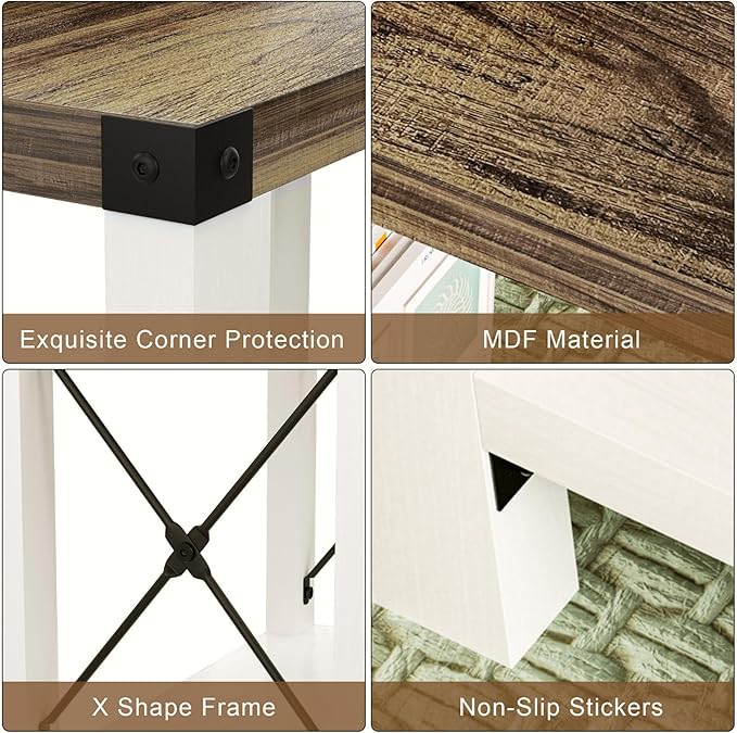 GAZHOME Farmhouse End Table for Small Spaces, Narrow Side End Table - Image 5