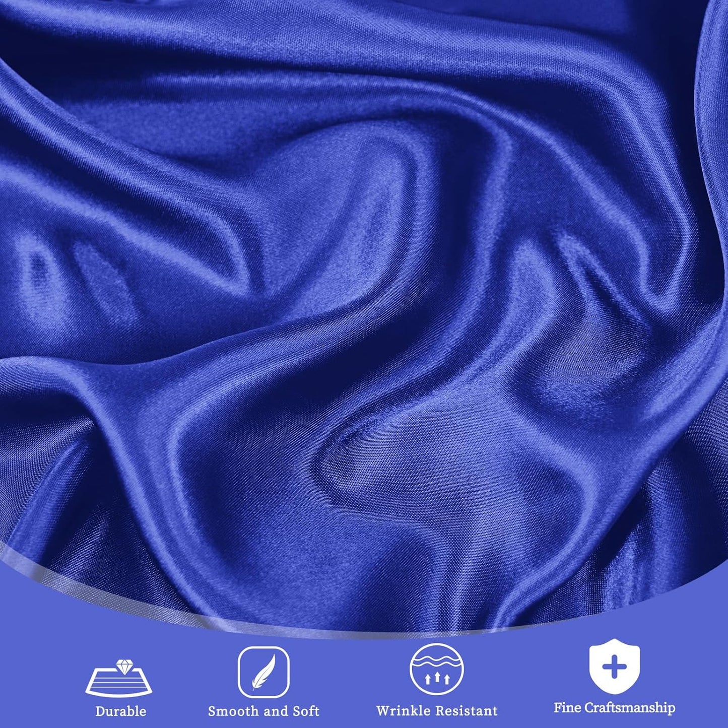 fani 6 Pack 120 Inch Royal Blue Satin Tablecloth - Silky Round Tablecloth Overlay Smooth Fabric Table Cover, Bright Table Decoration for Wedding Party Banquet Events Restaurant Kitchen Dining