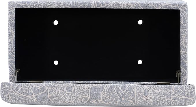 Linon Stone Upholstered Storage Stephanie Ottoman - Image 13