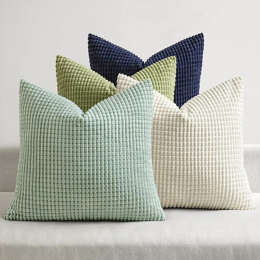 MIULEE Modern Farmhouse Decorative Spring Pillow Covers 18x18 Inch Set of 4 by MIULEE