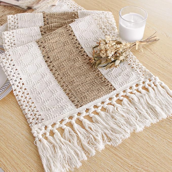 FEXIA Boho Table Runner for Thanksgiving Fall Christmas Home Decor by FEXIA