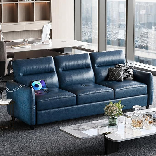 STHOUYN 85” Faux Leather Couch by STHOUYN