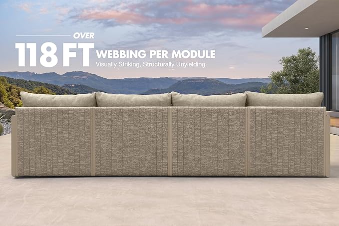 PURPLE LEAF Patio Furniture Set 13 Pieces Patio Seating Sofas Aluminum - Image 8