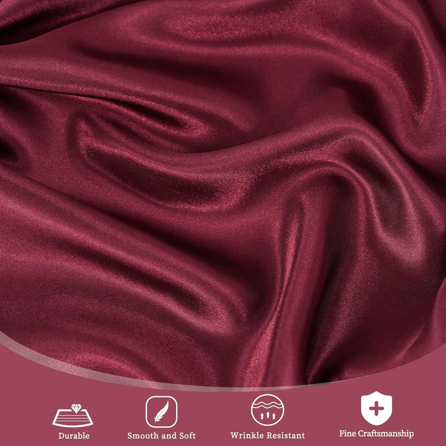 fani 6 Pack 120 Inch Burgundy Satin Tablecloth - Premium Bright Silky Round Tablecloth Overlay Smooth Fabric Table Cover, Table Decoration for Wedding Party Banquet Events Restaurant Kitchen Dining