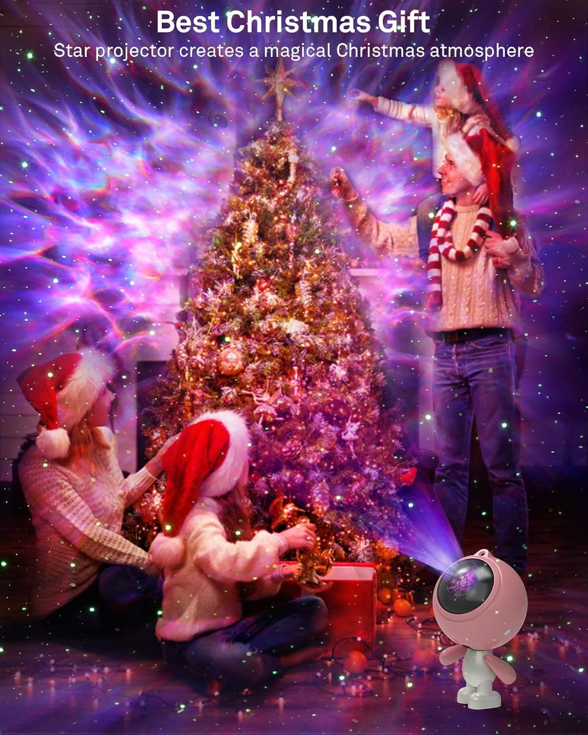 AIRIVO Galaxy Projector, Astronaut Star Projector for Bedroom,Nebula Projector Night Light with Bluetooth Speaker & Remote,Room Decor Gifts for Girls,Women,Pink Lovers,Christmas