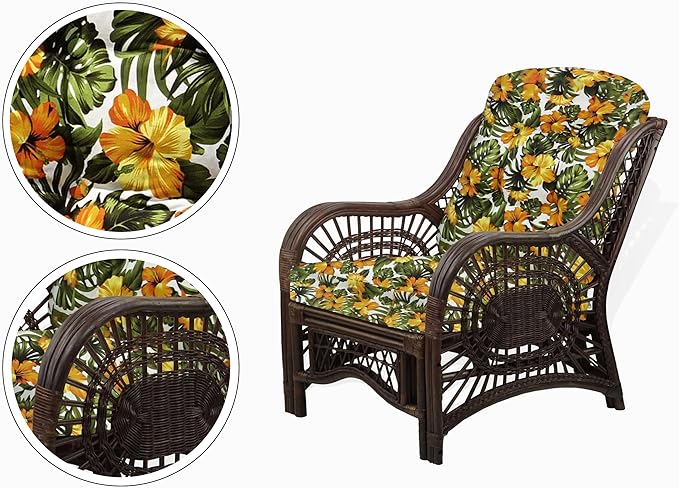 Malibu Lounge Set of 4: 2 Natural Rattan Wicker Chairs, Three-Seater Sofa - Image 4