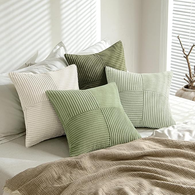 MIULEE Summer Light Green Decorative Throw Pillow Covers 18x18 Inch Set of 4 - Image 4