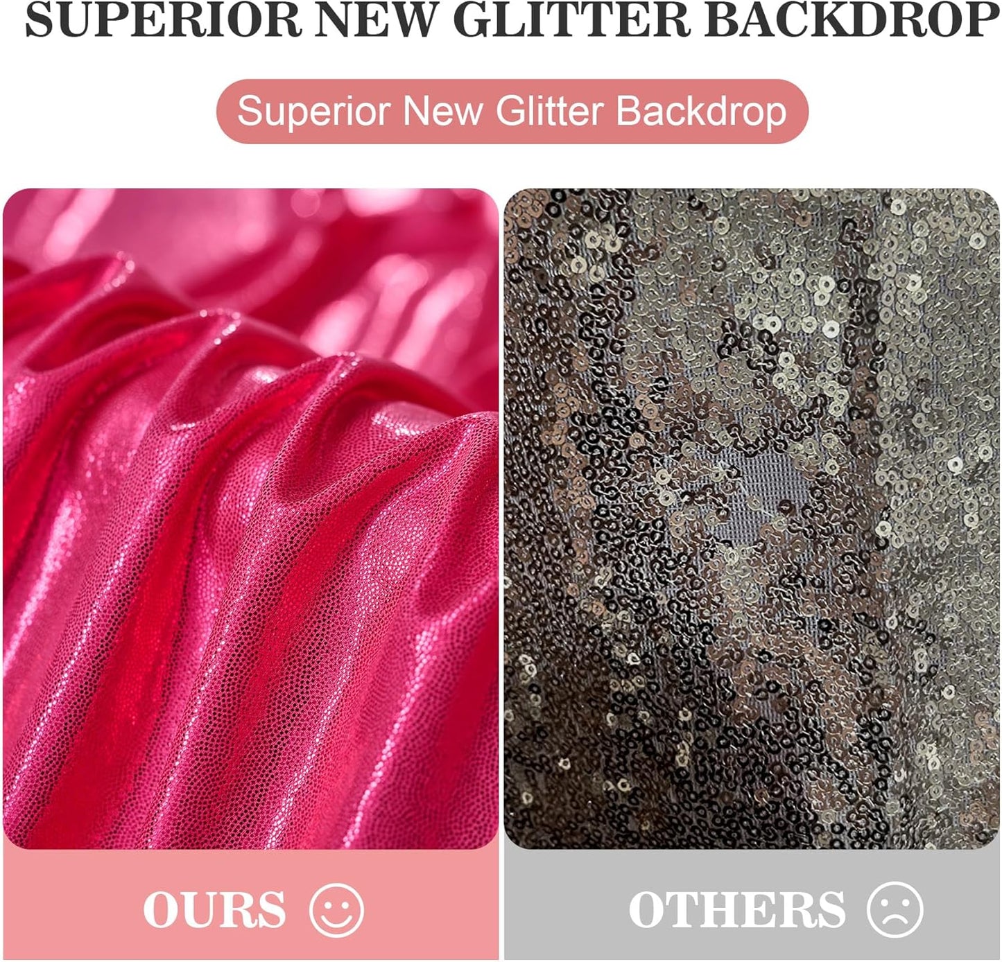 20x10ft Thick Hot Pink Glitter Backdrop Curtain Panels for Parties, Wrinkle Free Sequin Sparking Photo Backdrop Drapes, 4 Panels 5x10ft Shimmer Back Drop Cloth for Wedding Birthday Photography