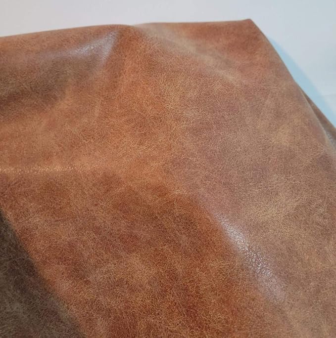 NAT Leathers | Blonde Crazy Horse Soft Faux Vegan Leather PU | 1 Yard Cut by - Image 4