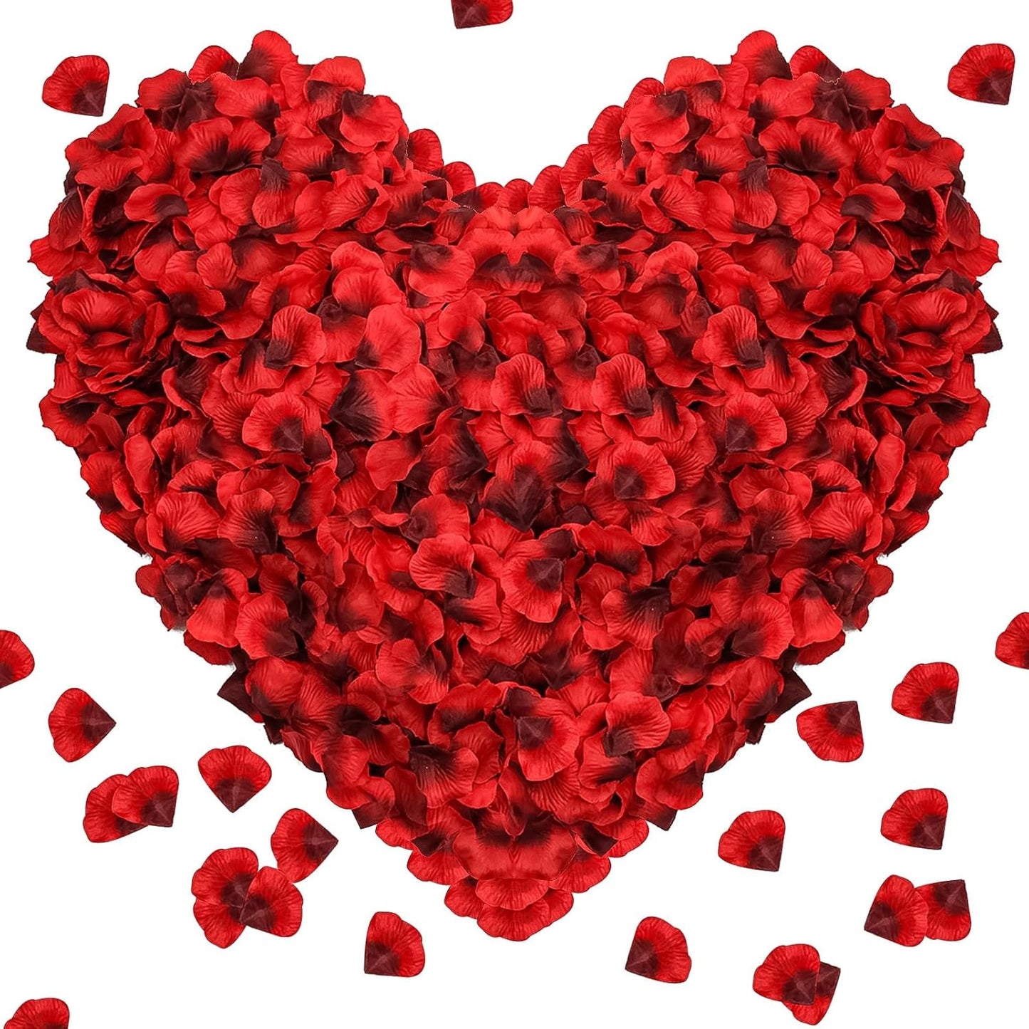1000Pieces Rose Petals, Artificial Flower Petals Fake Rose Petals for Romantic Night,Wedding,Proposal Anniversary Flower Decorations (Big Red Dot Black)