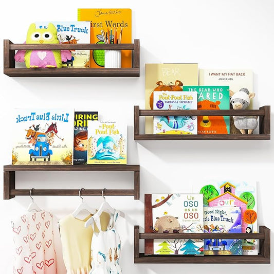 Fixwal Floating Book Shelves for Wall, 16.5 Inch Nursery Book Shelves for Kids by Fixwal