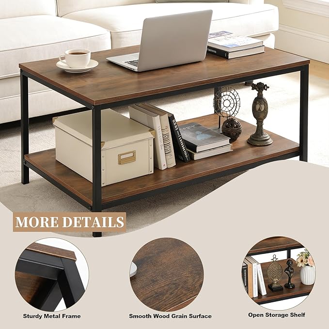 ZenStyle Industrial Coffee Table - Image 4