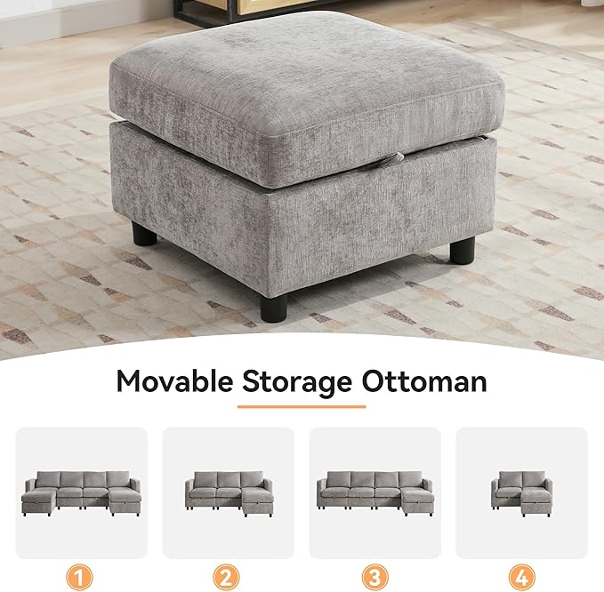 WUTUTUEE 58”Modular Sectional Loveseat Sofa, Modern Love Seat 2 Seater Sofa - Image 7