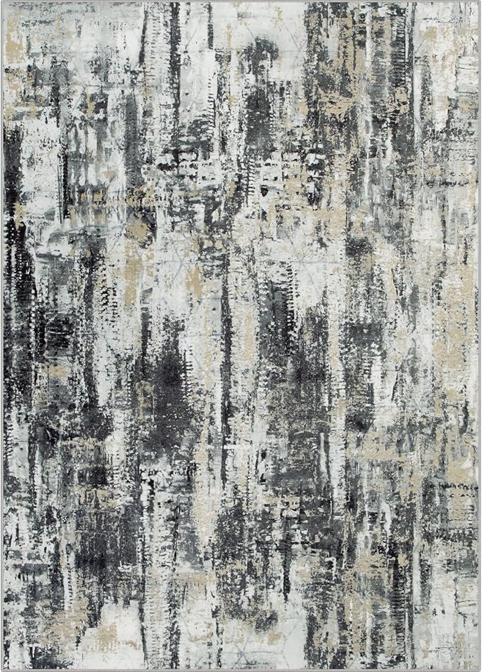 9x12 Area Rugs Washable Rug: Modern Abstract Living Room Rug Soft Anti-Skid - Image 2