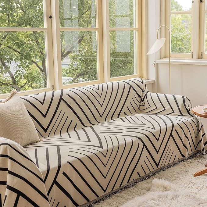 VClife Boho Sofa Cover Thick Chenille Couch Cover - Image 7