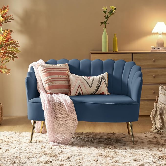 HULALA HOME Modern Velvet Loveseat Sofa - Image 7