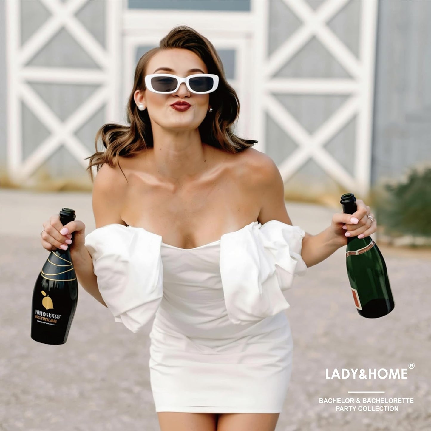 Bride's Babes Bachelorette Sunglasses, Bridesmaid Sunglasses,10 Pack Rectangle Team Bride glasses for Bachelorette Party