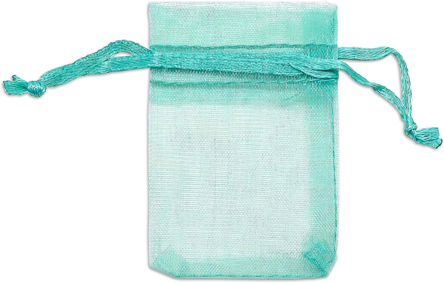 TheDisplayGuys 100-Pack 6x8 Teal Sheer Organza Gift Bags with Drawstring, Jewelry Candy Treat Wedding Party Favors Mesh Pouch