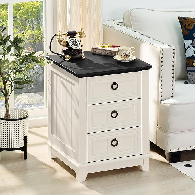 Joaxswe Farmhouse Night Stand Set of 2, Dresser - Image 7