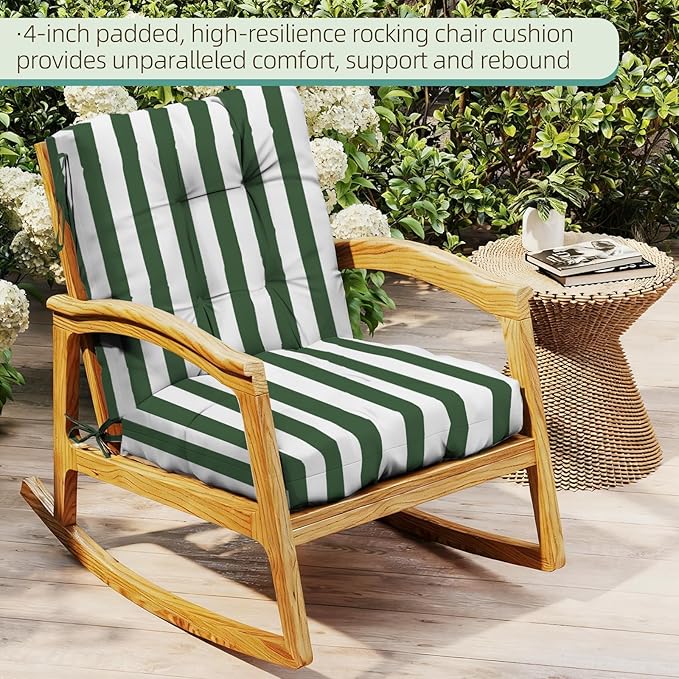 Outdoor Chair Cushions Set of 2, High Back Soft Seat Pad, Indoor Outside Use - Image 3