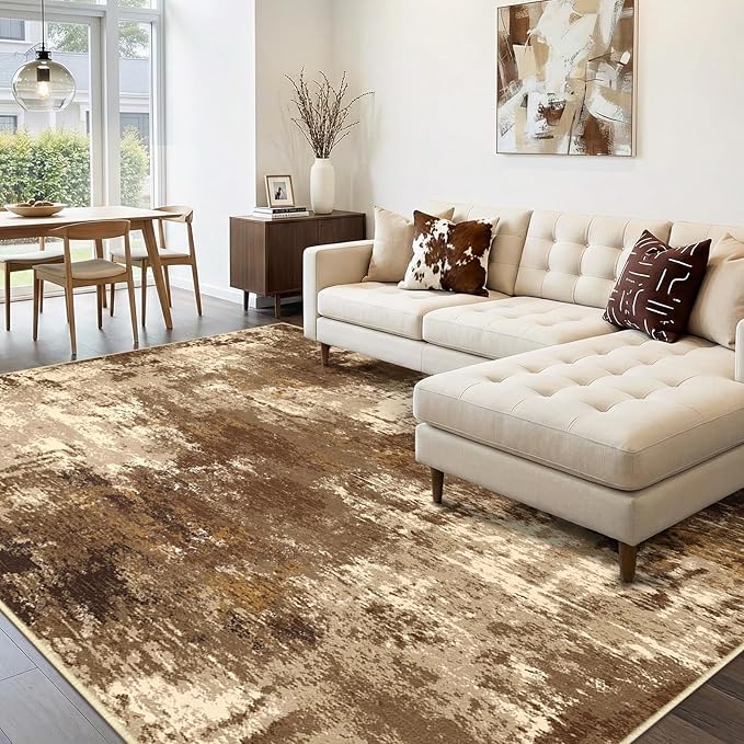 RELEANY Washable Area Rugs 6'x9' Non-Slip Modern Abstract Soft - Image 8