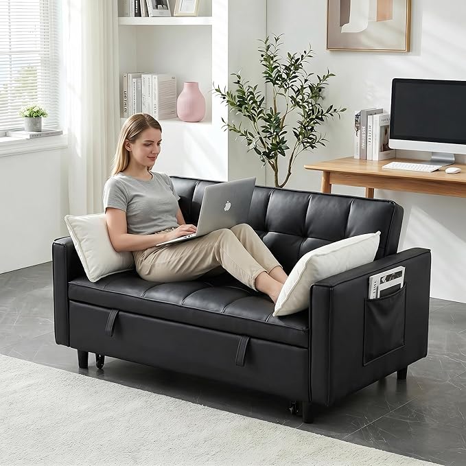 3 in 1 Convertible Sofa Bed, Loveseat Sleeper Sofa - Image 7