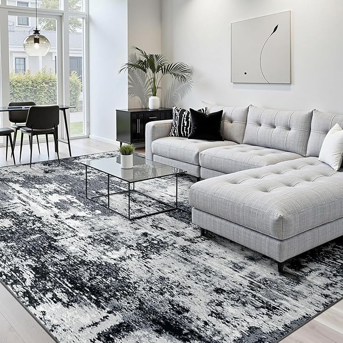 RELEANY Washable Area Rugs 7x10 Non-Slip Modern Abstract Soft by RELEANY